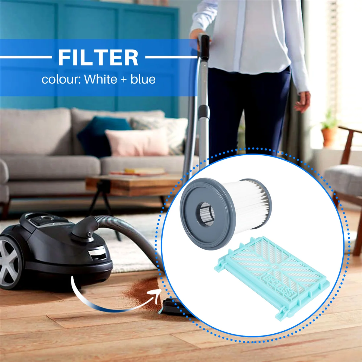 Фильтр hepa для пылесоса philips FC8740 FC8732 FC8734 FC8736 FC8738 FC8748 сменные фильтры 2 шт.