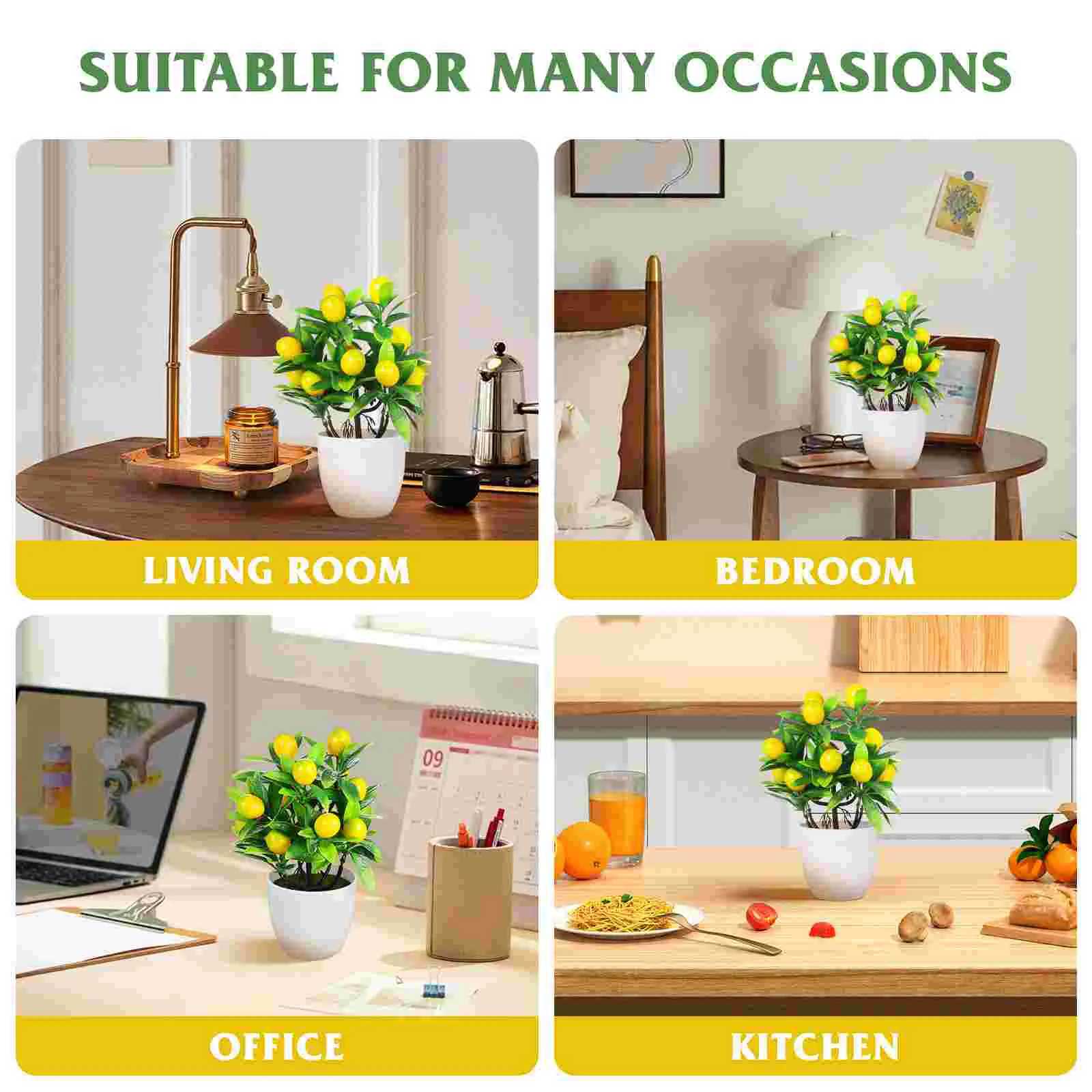 Маленькие горшечные растения искусственные деревья искусственный лимон офисные