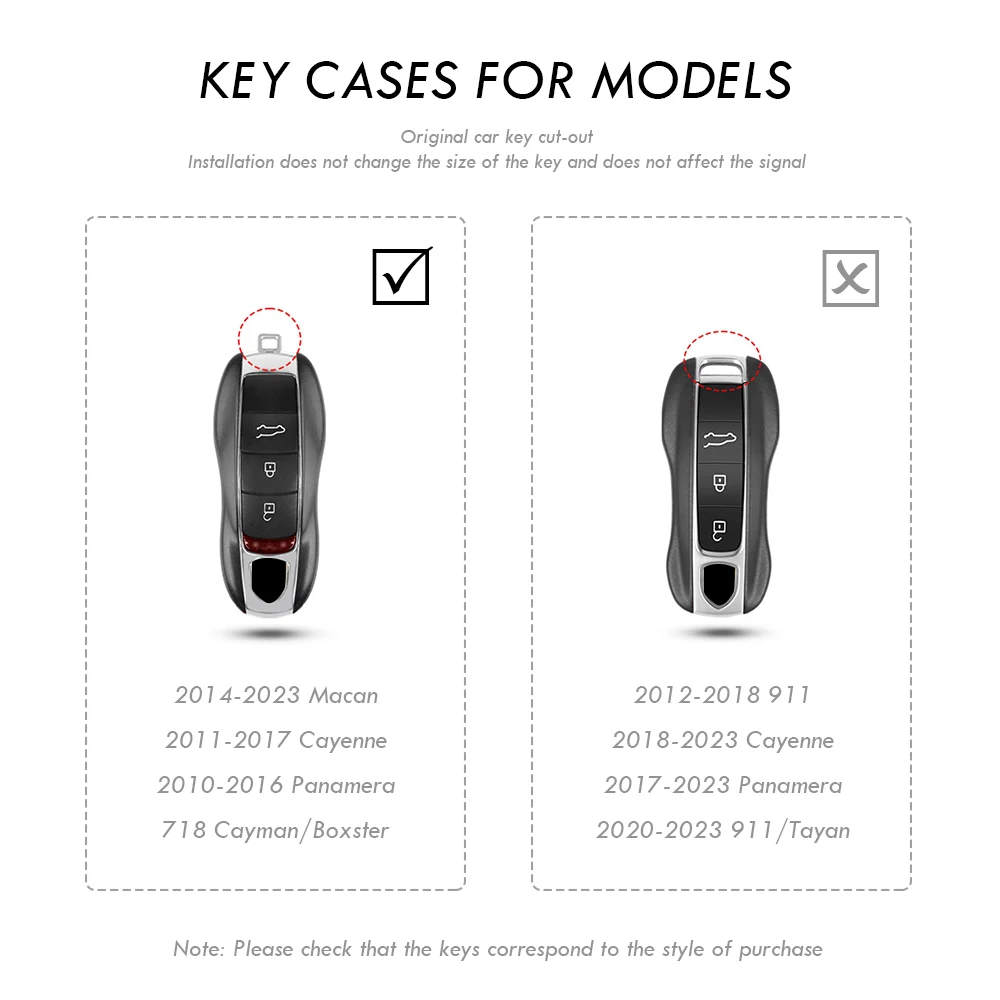 Car Smart Remote Key Case Fob Covers Set Shell For Porsche Panamera Spyder Carrera Macan Boxster Cayman Cayenne 911 970 981 991 images - 6
