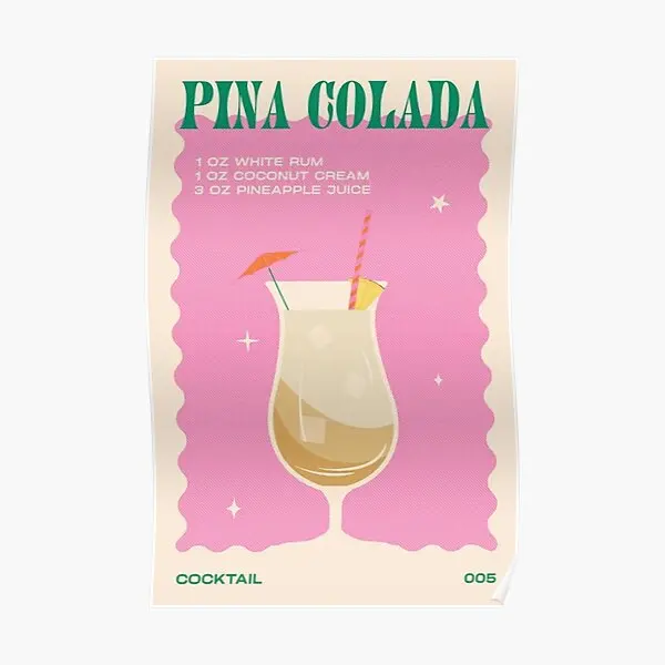 Коктейльный постер Pina Colada, современный декор, домашняя роспись, Декор, искусство, смешная винтажная печать, комната, Настенная картина, картина без рамки
