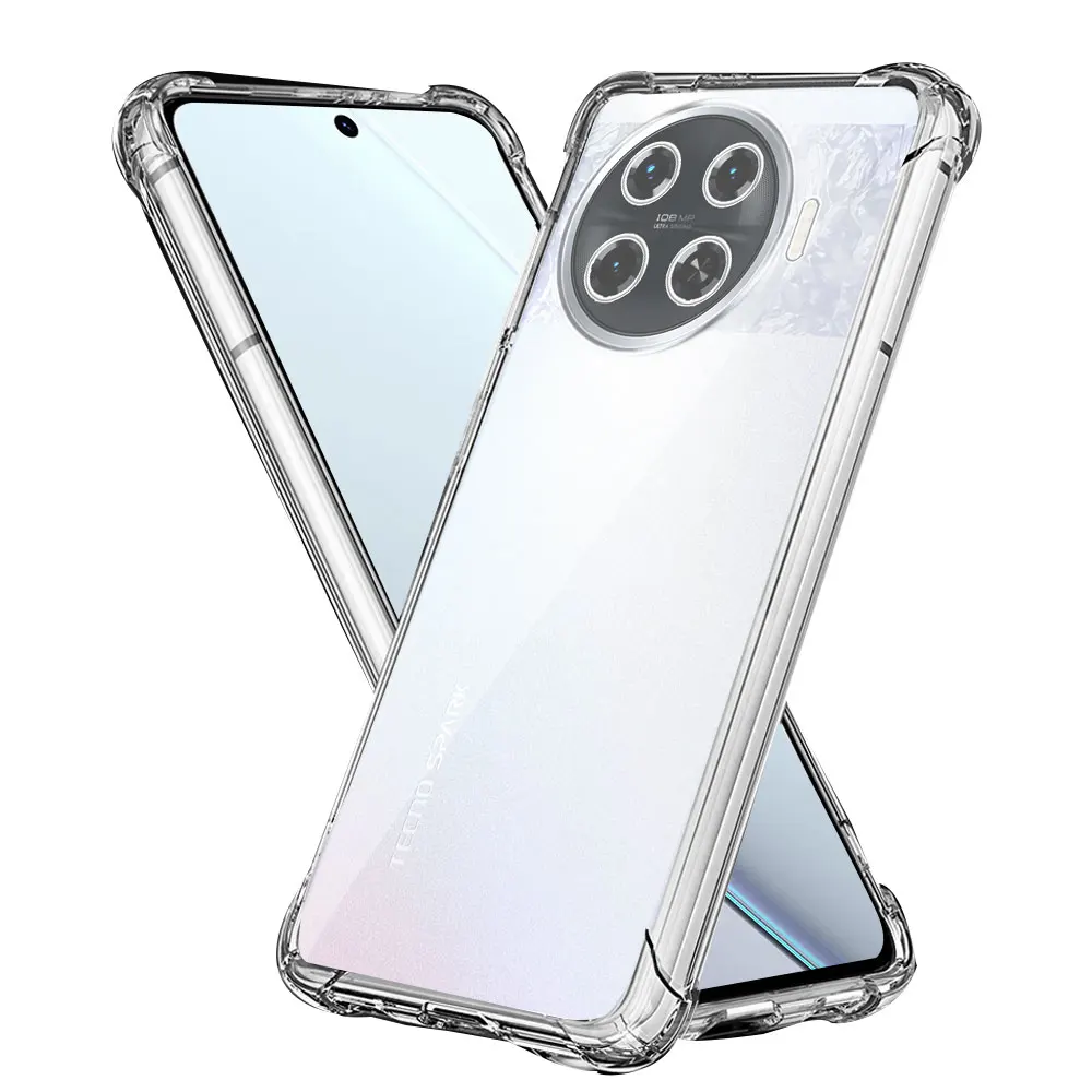 Противоударный чехол для Tecno Spark 20 Pro Plus прозрачный силиконовый мягкий телефона +