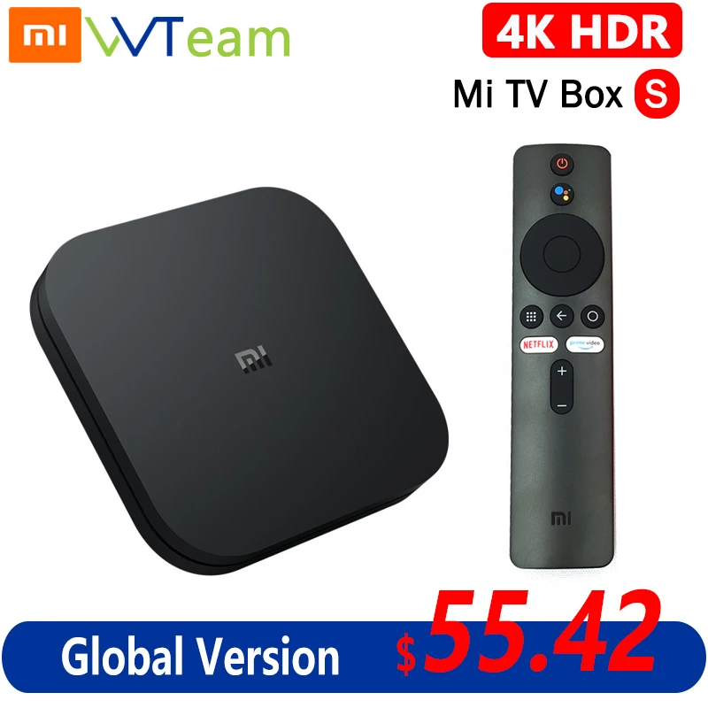  ТВ-приставка Xiaomi Mi Box S, 4K HDR, Android, 2 + 8 Гб, Wi-Fi 
