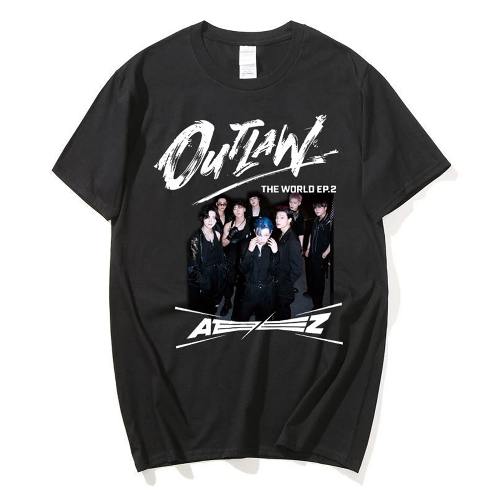 

Summer Top Women KPOP ATEEZ Printed Cotton T-shirt Harajuku Casual Men's and Women's Oversized Fashion T-shirt