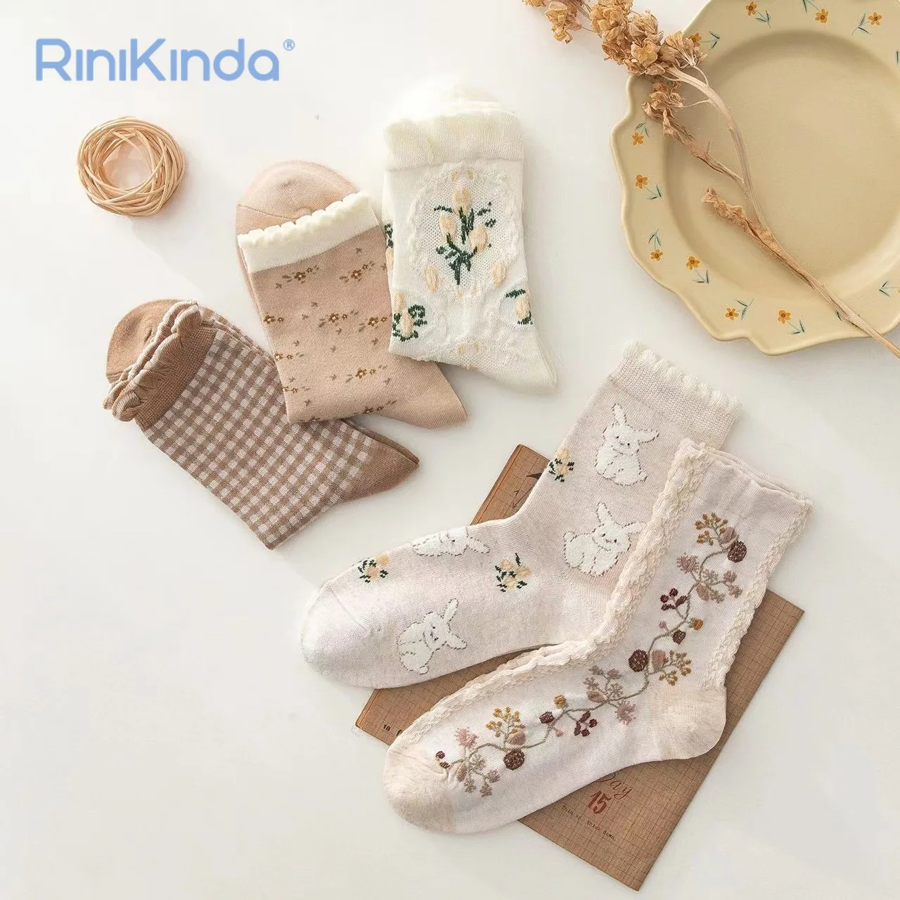 

5 Pairs/Lot Baby Kids Socks Autumn Winter Floral Plaid Cartoon Socks Toddler Girls Socks Children Clothing Accessories