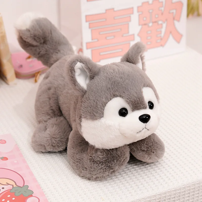 

28-35cm Cute Planking Plush Animal Stuffed Doll Kawaii Husky Cheetah Monkey Toy Throw Pillow Children's Birthday Gift