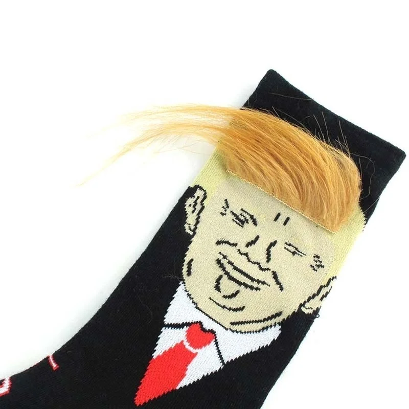 Фото Чулки Doneld Trunp с 3D искусственными волосами, короткие носки для мужчин и женщин №4