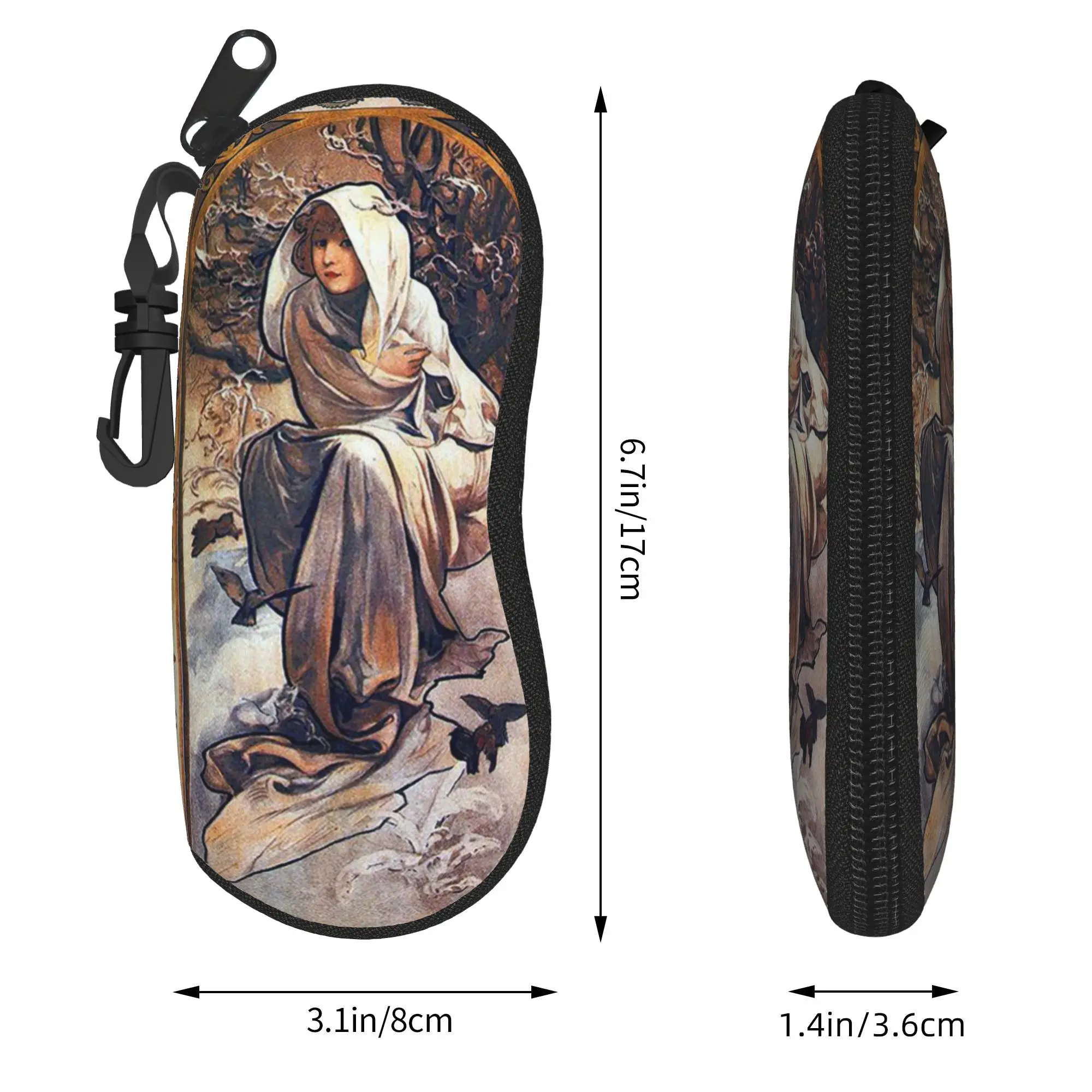 Фото Футляр для очков Alphonse Mucha Ablum Diary Art, унисекс, защита от падений, красивый женский защитный чехол для очков, коробка для очков №3