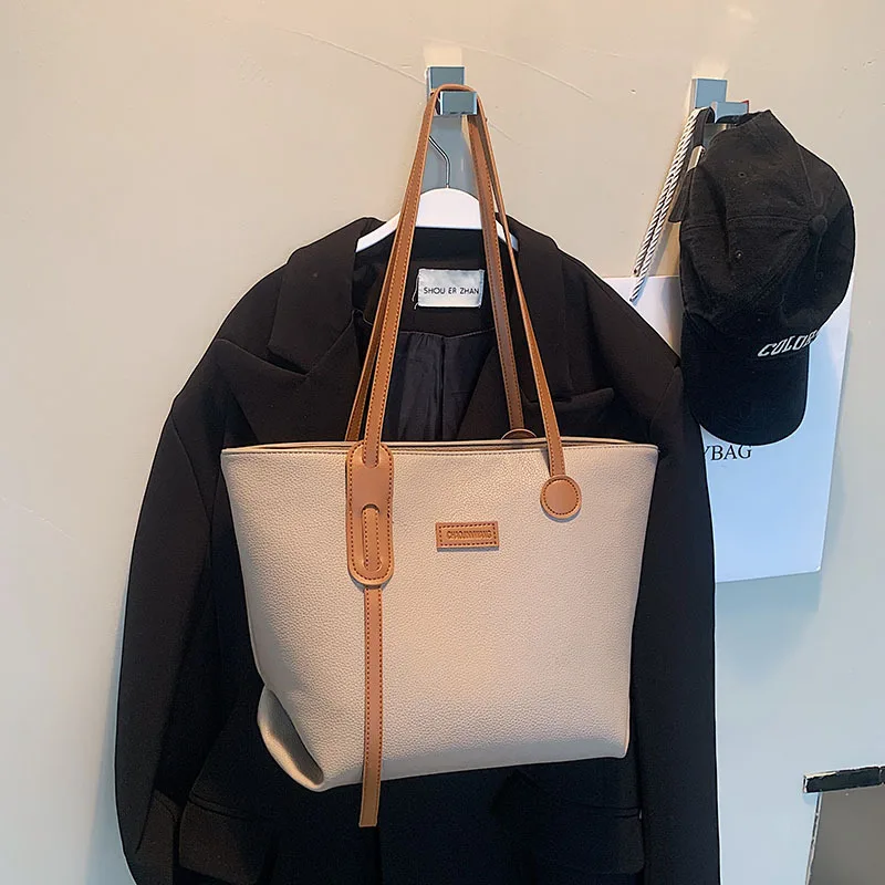 

Large-capacity temperament handbag for women 2023 new simple casual tote bag fashionable and versatile commuter shoulder bag