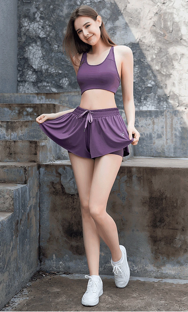 Women's summer sports quick dry shorts running fitness yoga shorts sports suit