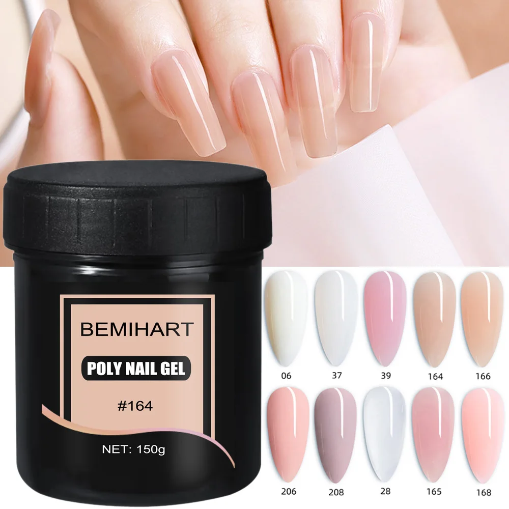 

Полигель для ногтей BEMIHART, 21 чистый цвет, 150 мл, акриловый Удлинительный гель, полуперманентный кристаллический желе, художественный дизайн, наконечники, строительный клей