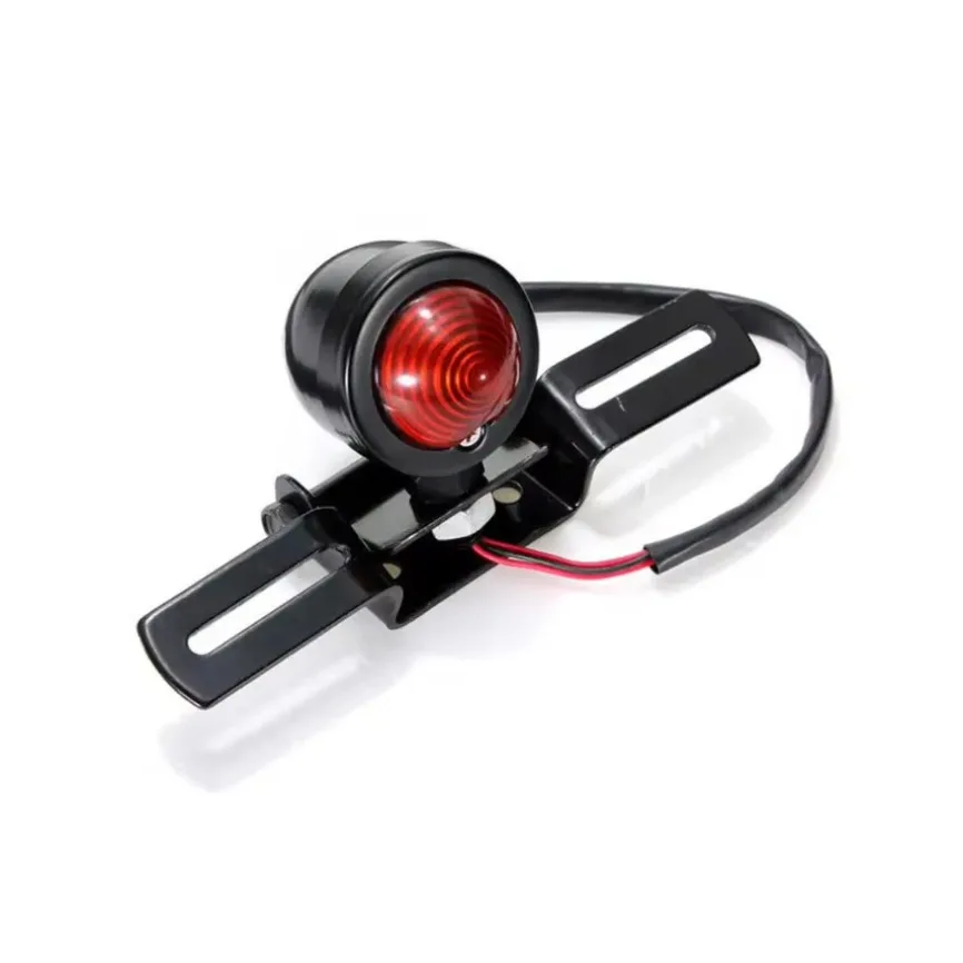 12 В универсальный мотоцикл ретро красный задний стоп-сигнал лампа крепление