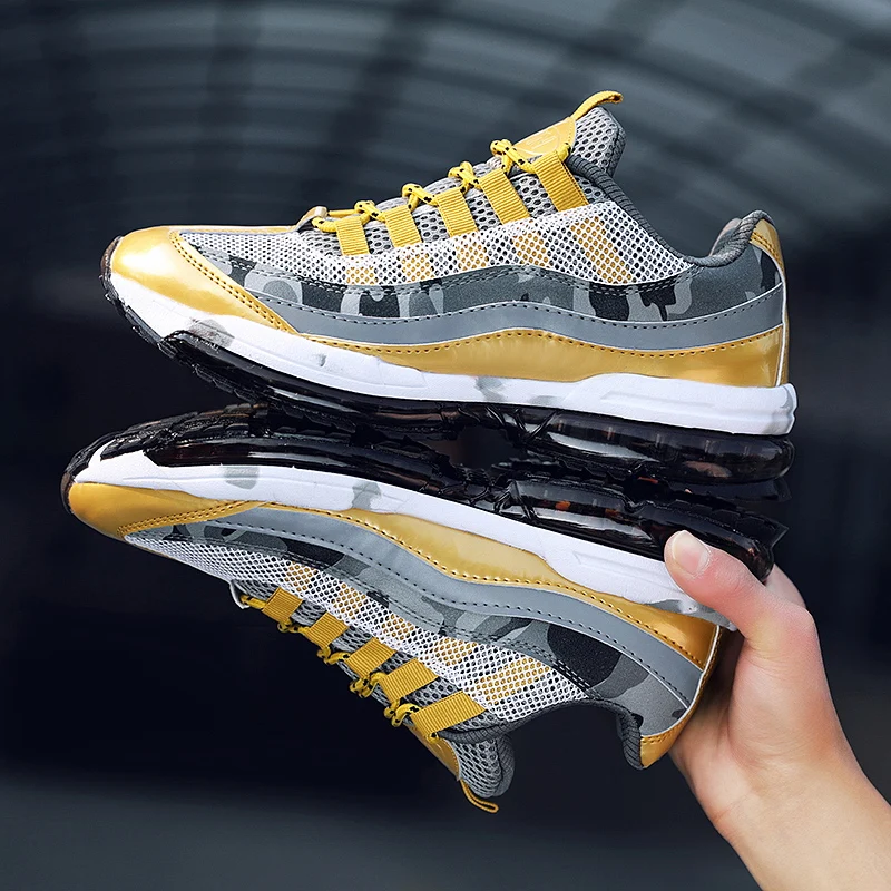 

High-quality Full-palm Air Cushion Large Size46 Men's Sneakers Breathable Mesh Casual Shoes Outdoor Sports Jogging Running Shoes
