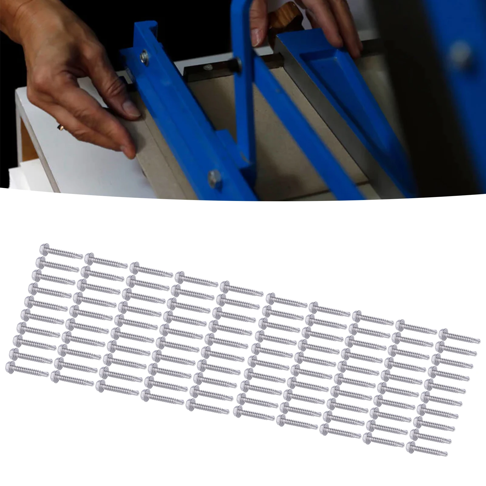 100 шт. Самонарезающие винты из нержавеющей стали с шестигранной головкой