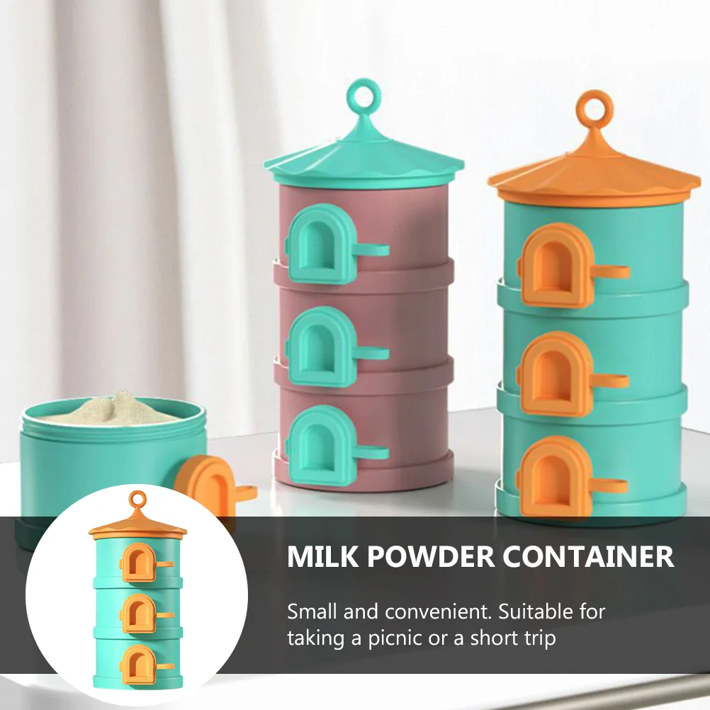 

Lip Gloss Containers Milk Powder Box Sealed Snack Storage Organizer 3-tier Compartments Dispenser Travel