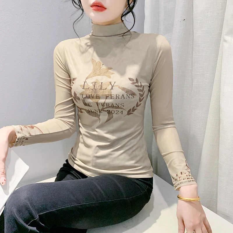 Рубашка с высоким воротником женская рубашка длинным рукавом европейские товары