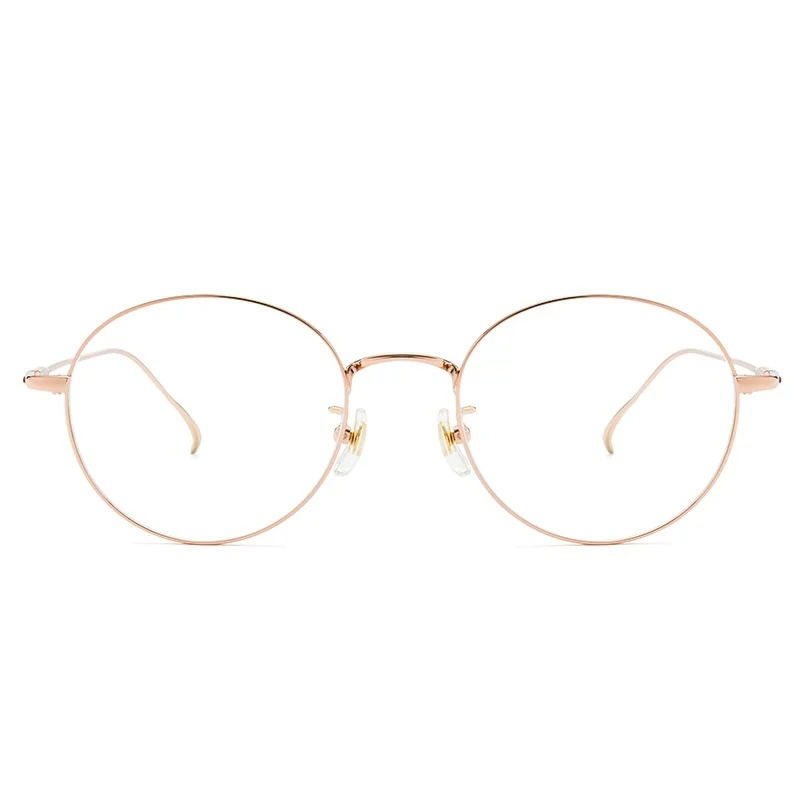 Круглые Женские очки из чистого титана оправа в ретро стиле ультратонкая для