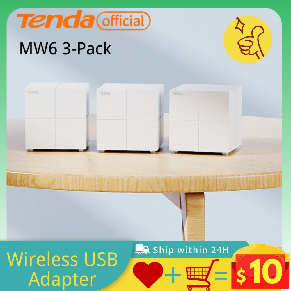 Tenda сетчатый маршрутизатор Wi-Fi роутер MW6 глобальная версия беспроводной
