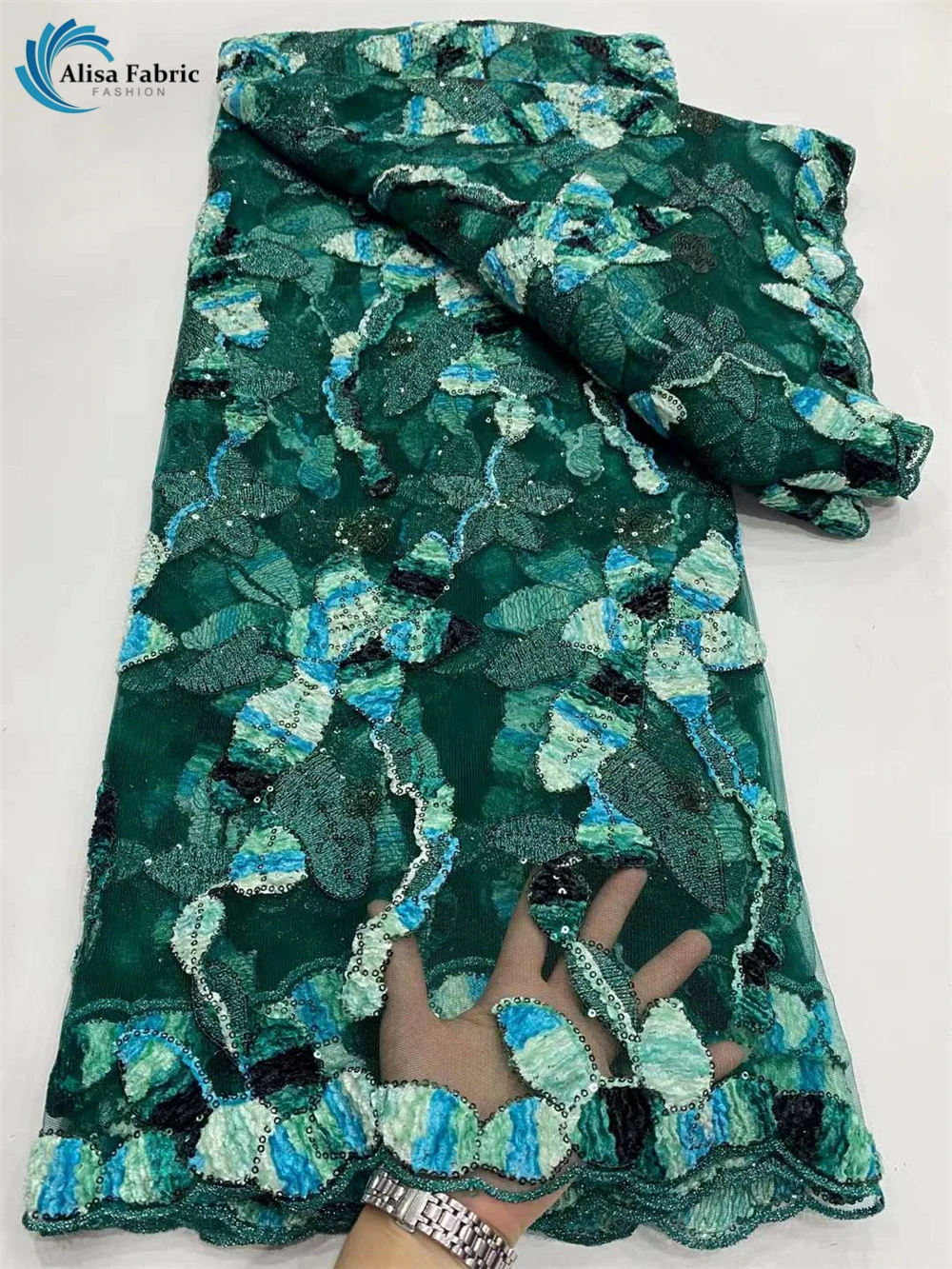 Продажа Французская Тюлевая кружевная ткань, 5 ярдов, вышивка, блестки, платья для празднования вечеринки Pаспродажа Французская Тюлевая кружевная ткань, 5 ярдов, вышивка, блестки, платья для празднования вечеринки