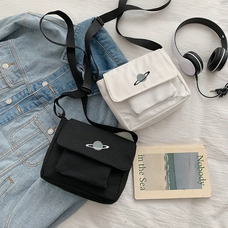 

Женская Холщовая Сумка на плечо в японском стиле, модная тканевая Сумочка для сотового телефона, повседневный миниатюрный чемоданчик через...