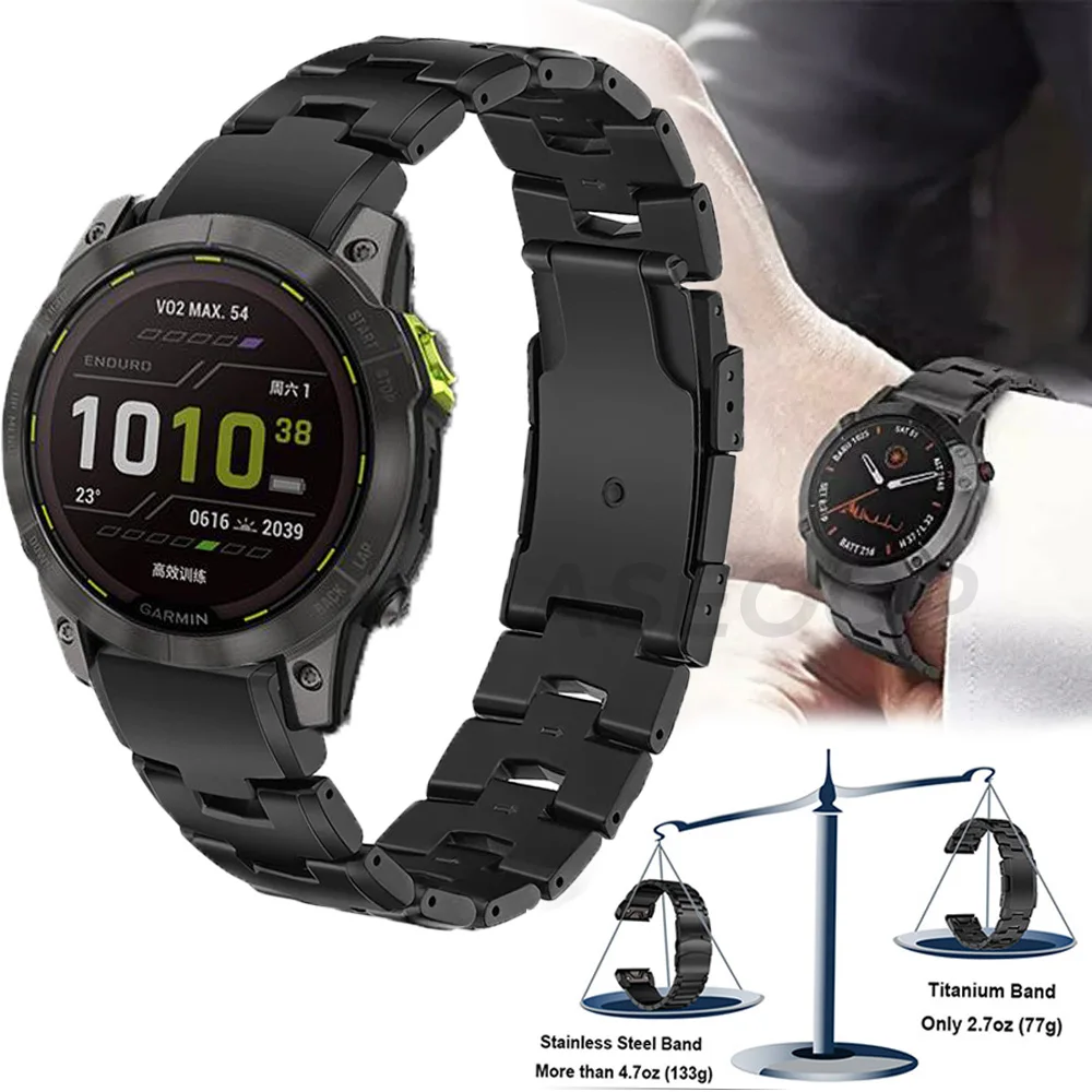

QuickFit Titanium Alloy Stainless Steel band For Garmin EPIX Gen 2 Fenix 7 7X 6 6X Pro 5 5X Plus Enduro 2 Bracelet Watchband