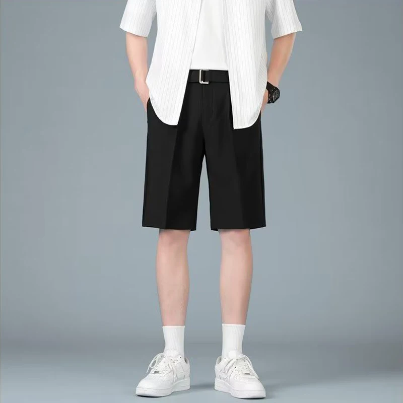 

Summer and Spring Shorts Men Cotton Casual Men Shorts Bermuda Elastic Male Straight Solid Color Male Korean Shorts 2023 W51