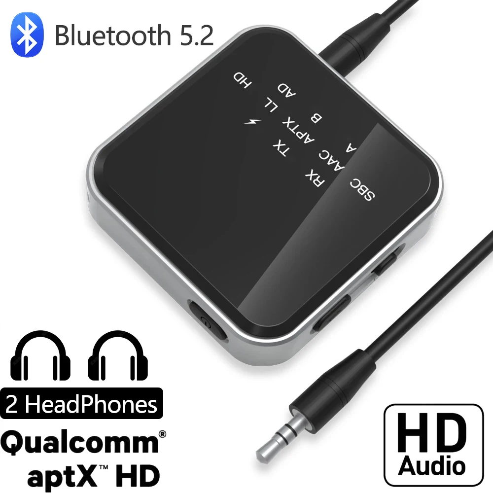 AptX-LL/HD Bluetooth 5 2 аудио приемник передатчик адаптер гарнитура 3 мм Aux беспроводной