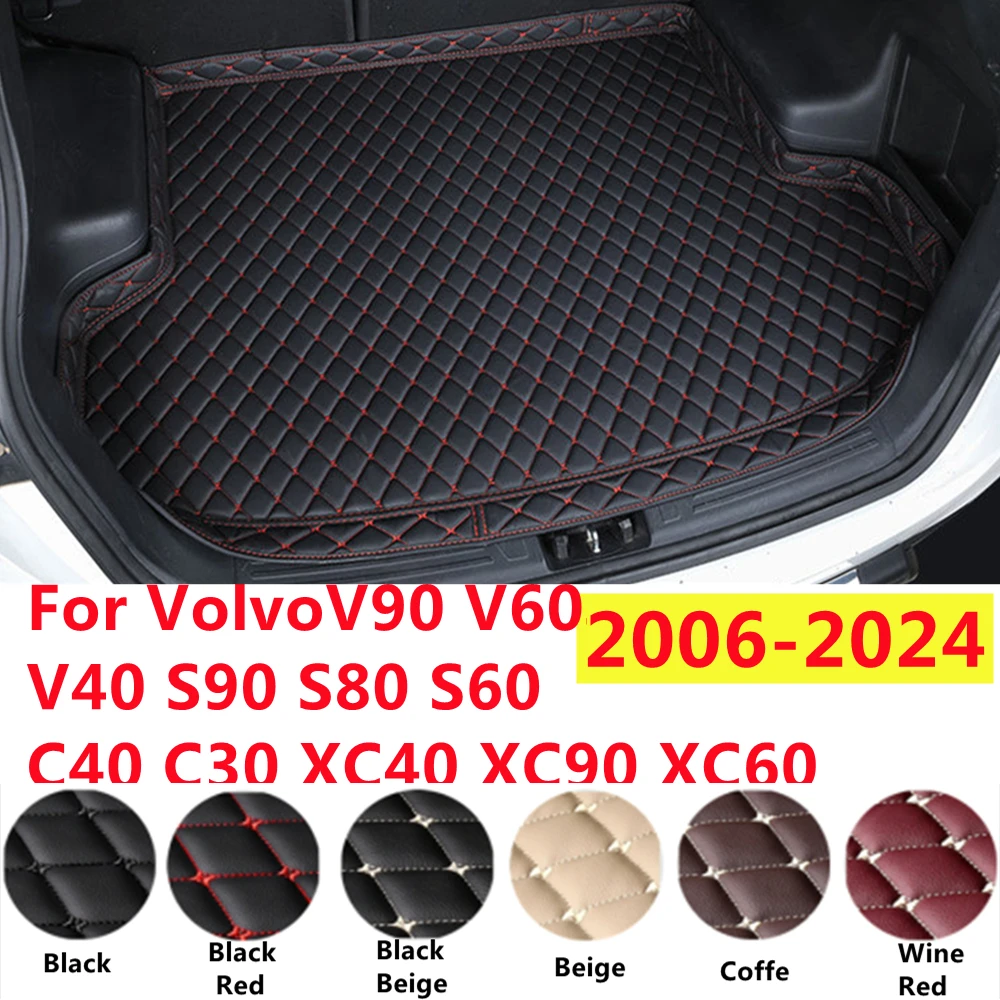 

SJ XPE Leather High Side Car Trunk Mat For Volvo XC60 XC90 XC40 S60 S90 S80 V40 V60 V90 C30 C40 06-2024 Cargo Liner Boot Carpet