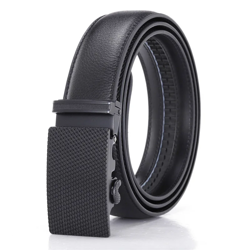 2023 Metal Automatic Buckle Luxury Belts for Men High Quality Men Leather Belt Famous Work Business Black Cowskin PU Strap