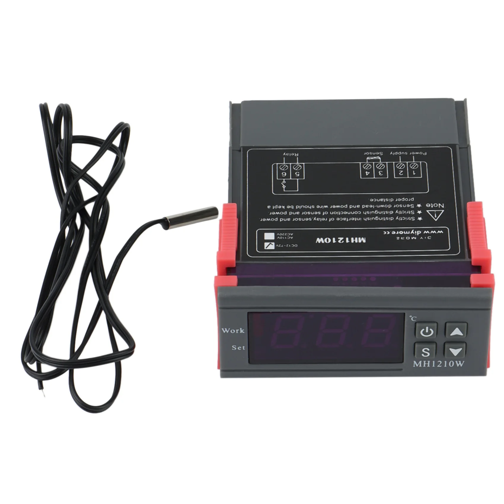 

MH1210W Digital Temperature Controller Thermostat Regulator Heat Cool Control -50-110 Celsius NTC Sensor, DC 9-72V