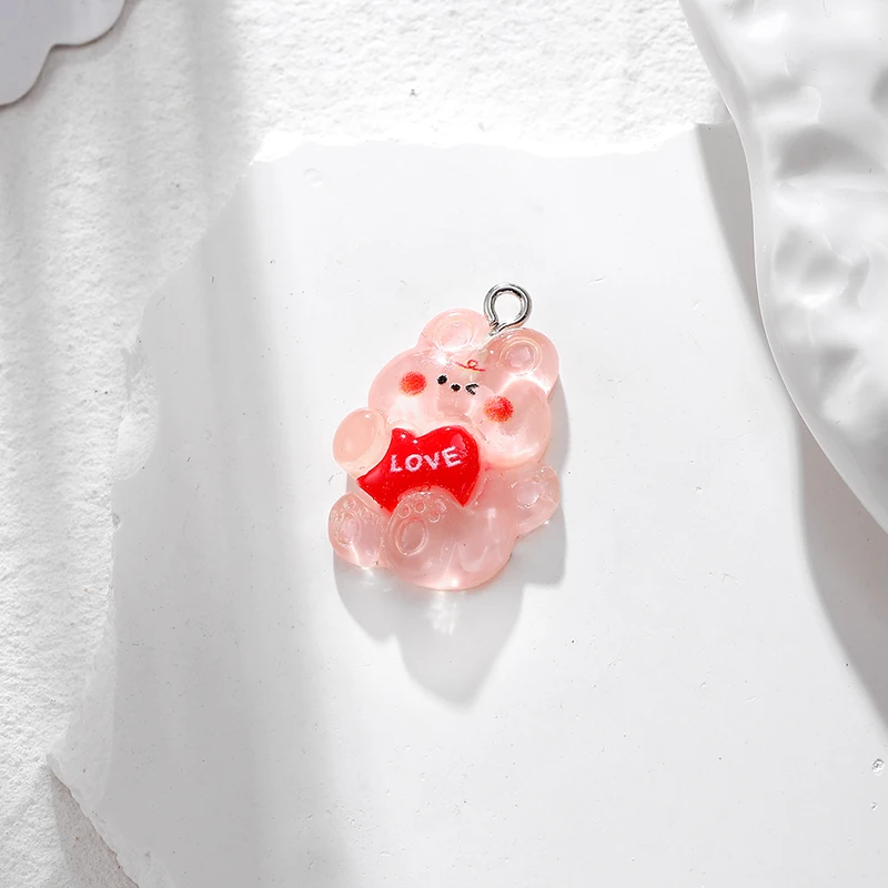 12 шт. кавайные мультяшные животные смоляные подвески лягушка цыпленок медведь