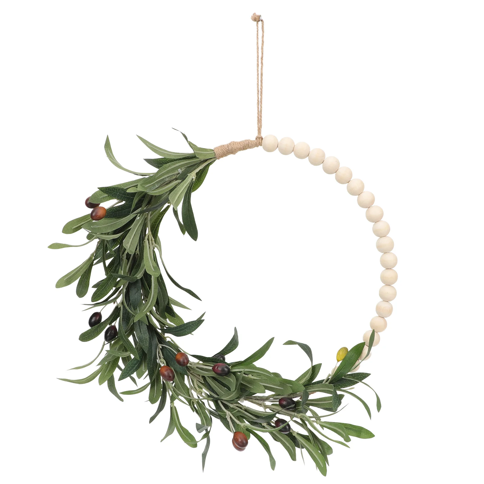 

Wreath Wall Hoop Garland Decor Hanging Wood Door Murals Stickers Farmhouse Bead Floral Artificial Front Leaves Vine Olive