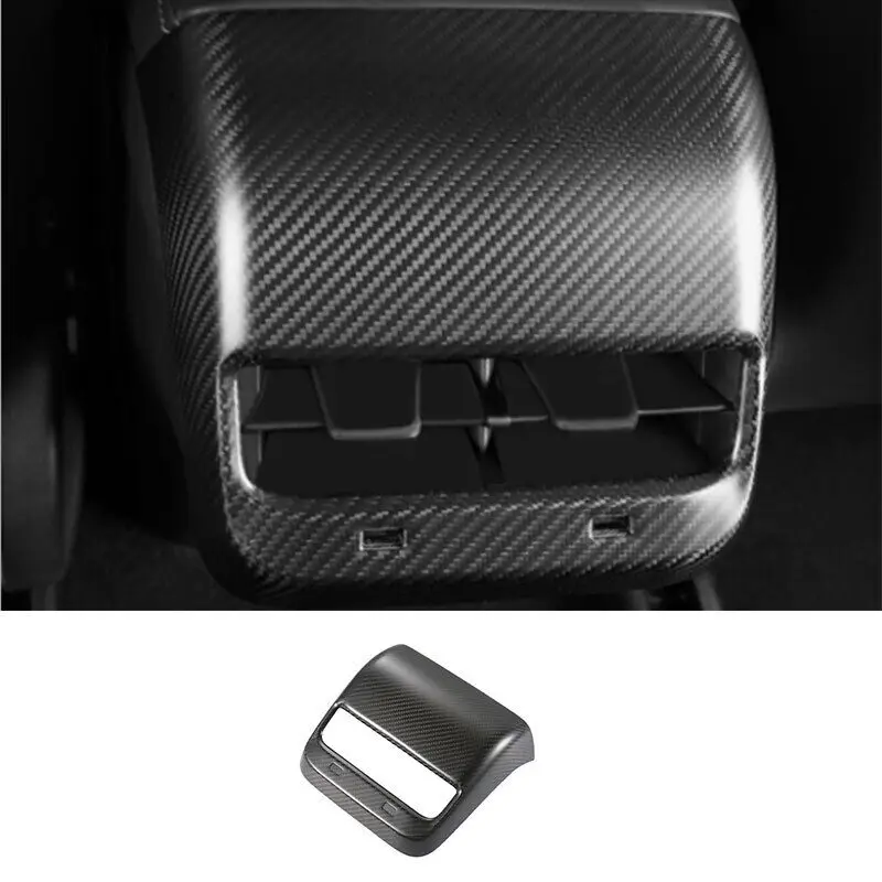 Real Matt Carbon Fiber Rear Air Outlet Vent Cover Trim Fit for Tesla Model 3/Y