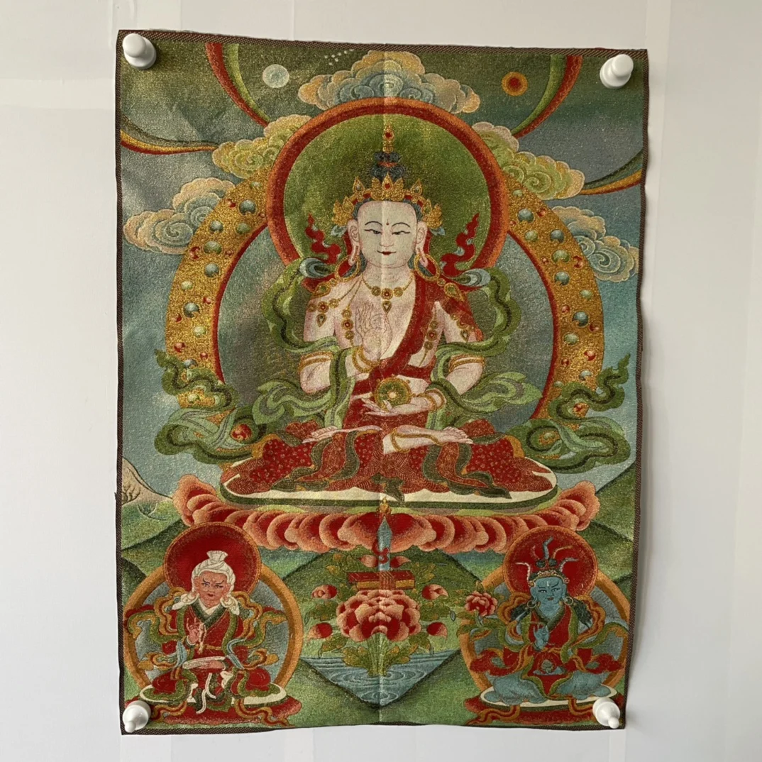 

Тибетская статуя Будды, портрет Непала, великолепное плетение Гуаньинь танка вышивка, танка шелковая вышивка