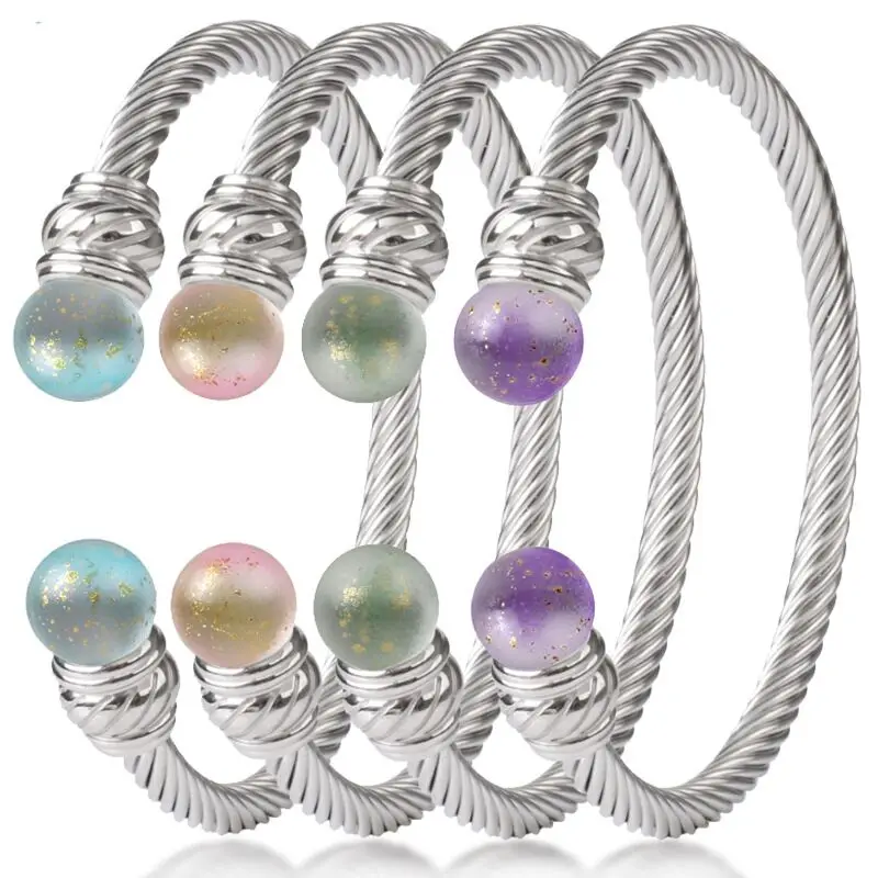 Модный Роскошный составной витой браслет из нержавеющей стали для женщин