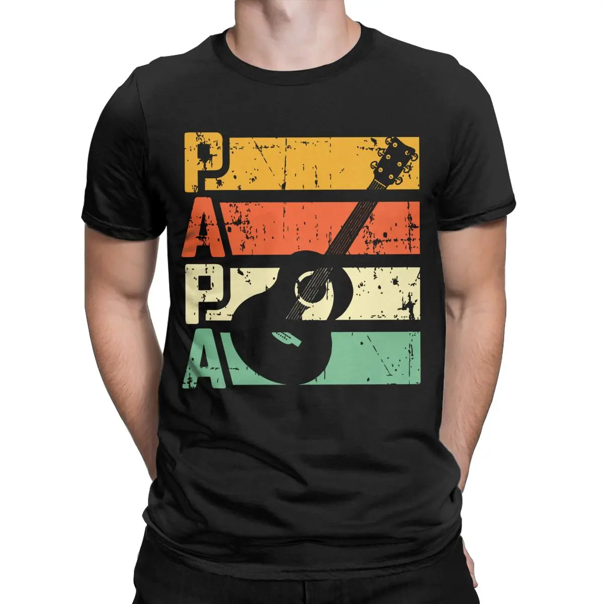 Уникальная хлопковая футболка с коротким рукавом для мужчин гитаристов