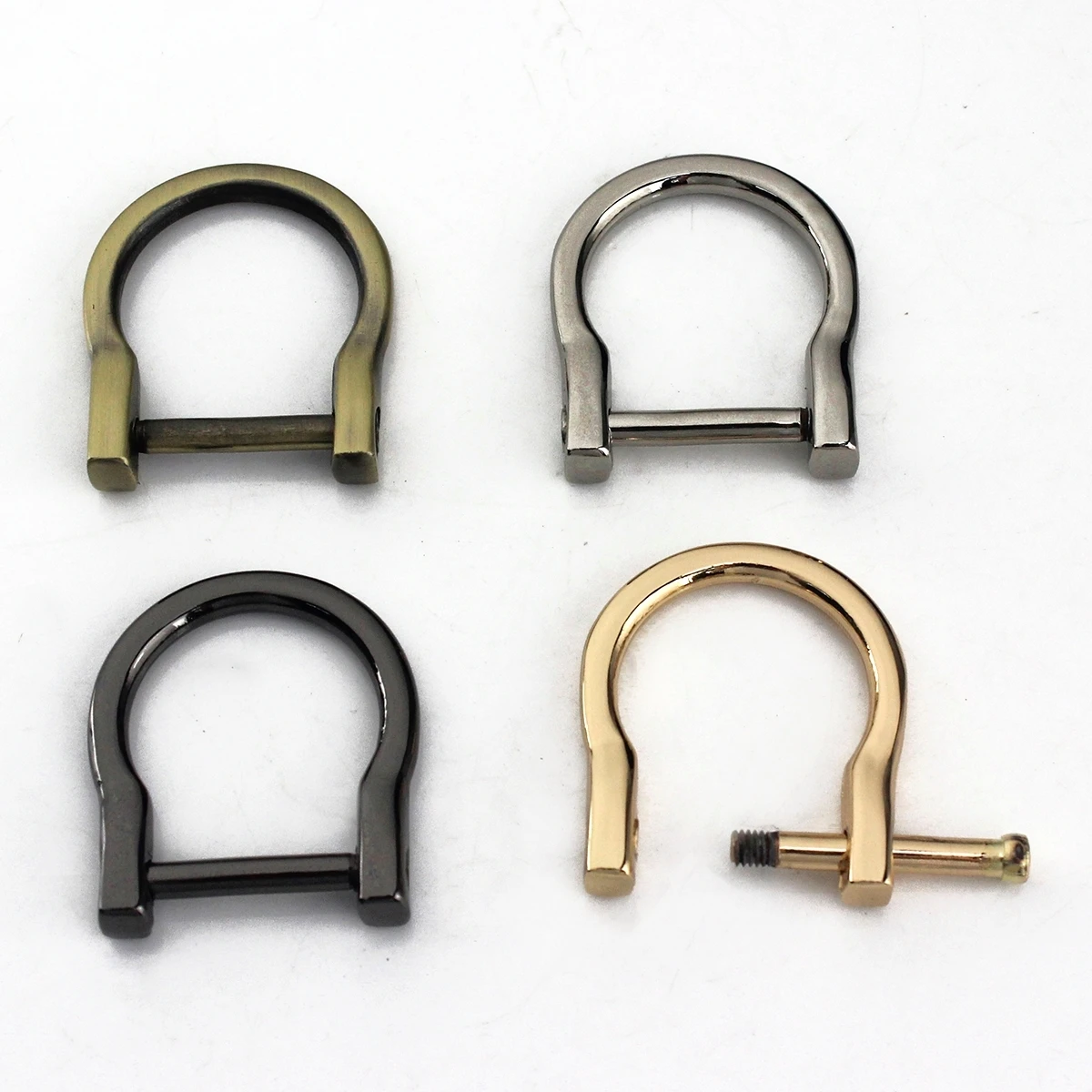 1piece Metal Detachable removable open screw D Ring buckle shackle clasp Leather Craft Bag strap belt handle shoulder webbing - купить по