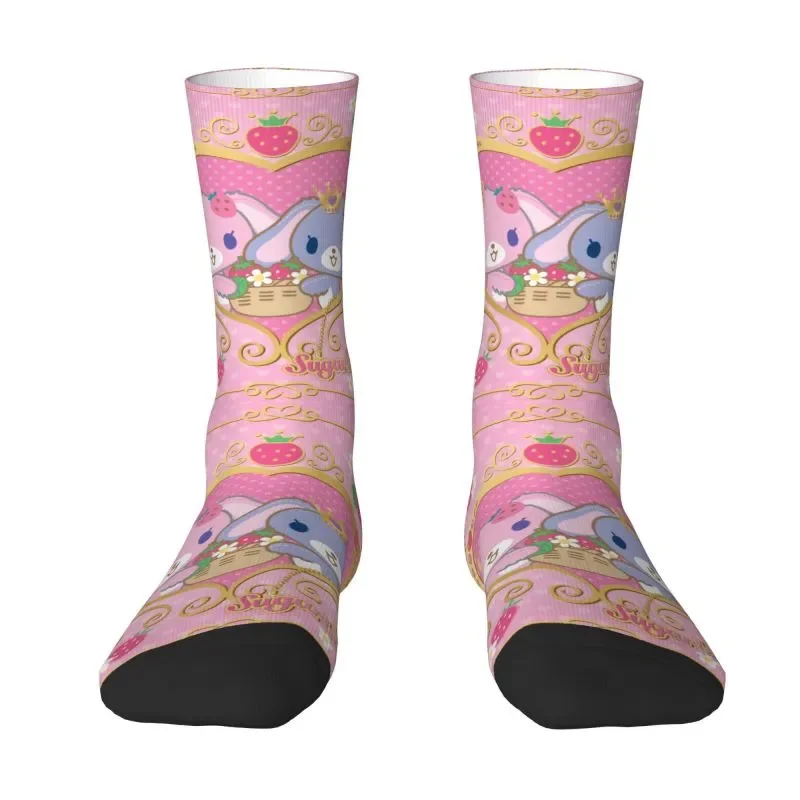 

Fun Men's Anime Manga Sugarbunnies Dress Socks Unisex Warm Comfortable 3D Printed Cartoon Twin Rabbits Crew Socks