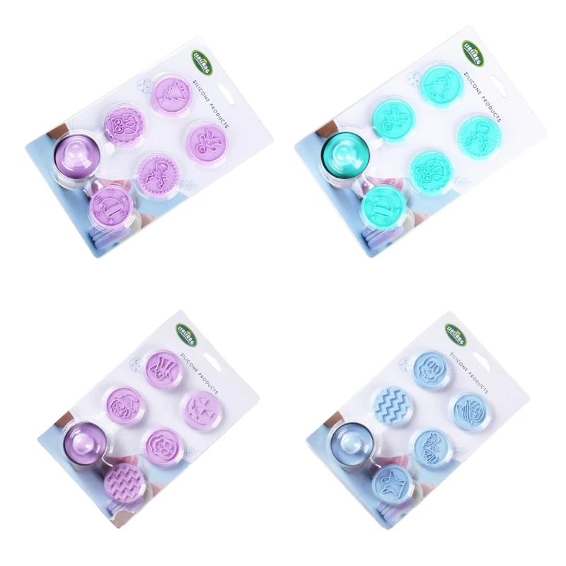 

6Pcs Halloween Christmas Sugar Chocolate Fondant Mold Diy Baking Manual Cookie Baking Mold Food Grade Stamp Cookie Mould
