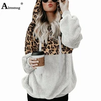 womens long sleeve plush sweaters loose stand pockets hooded knitwear 2022 winter casual pullovers female patchwork sweater