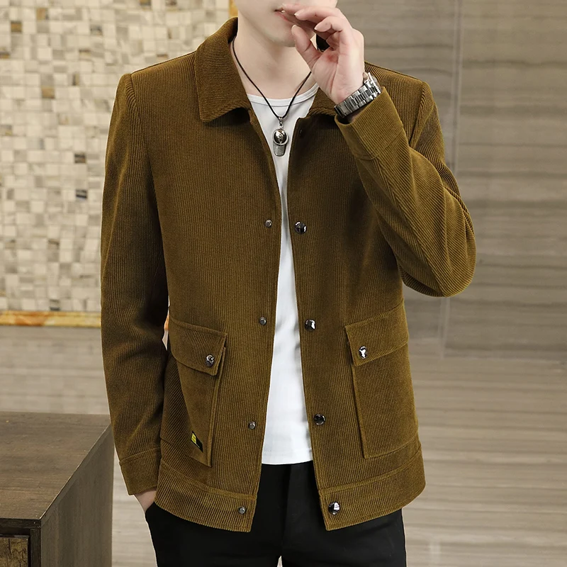 Весенняя корейская вельветовая XS маленькая мужская одежда с лацканами