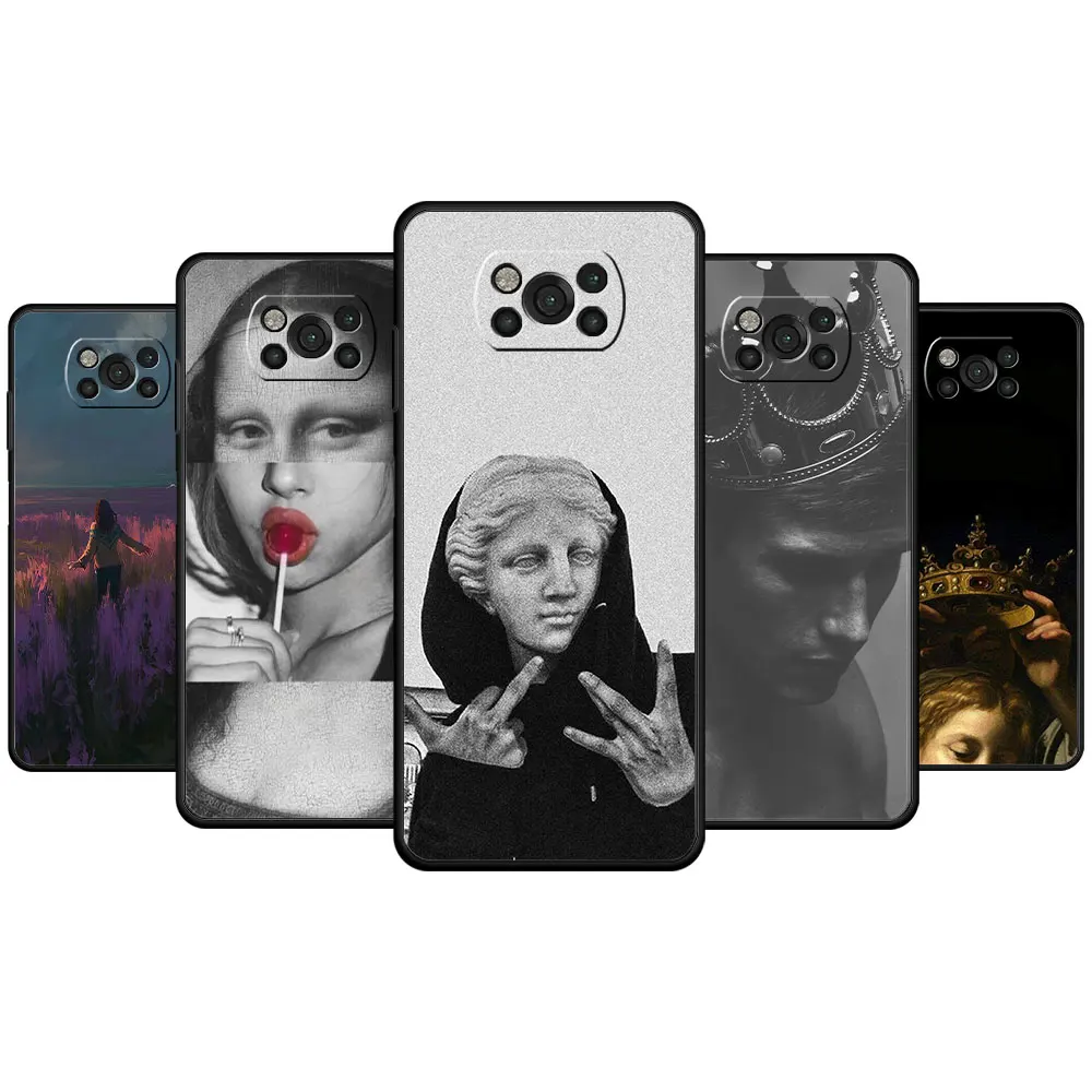 

For Xiaomi POCO MI 11 lite M4 Pro 5G F4 GT F3 M3 X4 11T 10T 9T X3 NFC Aesthetic Art Celular Case Fashion