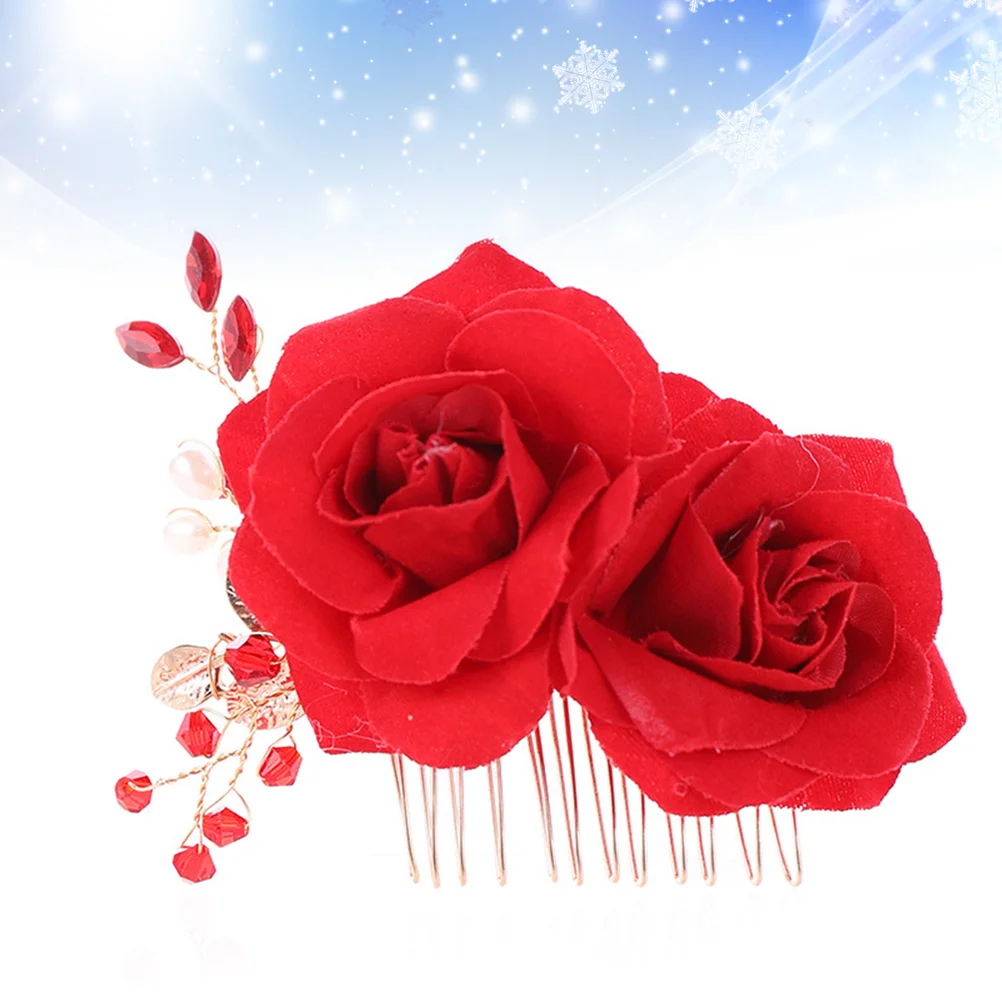 

Hair Rose Bridal Flower Comb Headpiece Accessories Hairpin Floral Artificial Clips Wedding Clipbrides