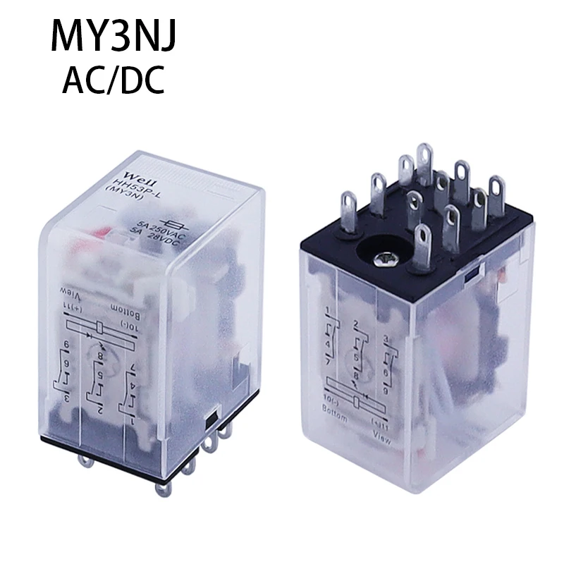 

Микро реле HH53P MY3NJ MY3 11-контактное DC12V/DC24V/DC110V/AC220V