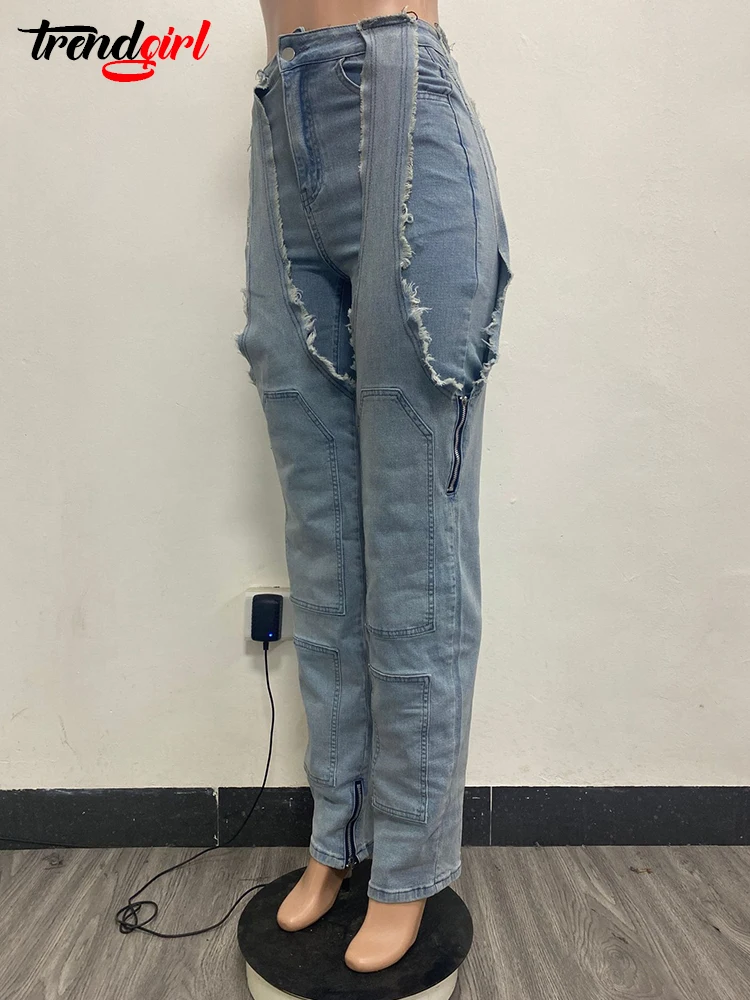 Модные джинсовые брюки-карго Mlaiscsr в стиле пэчворк женские свободные мешковатые