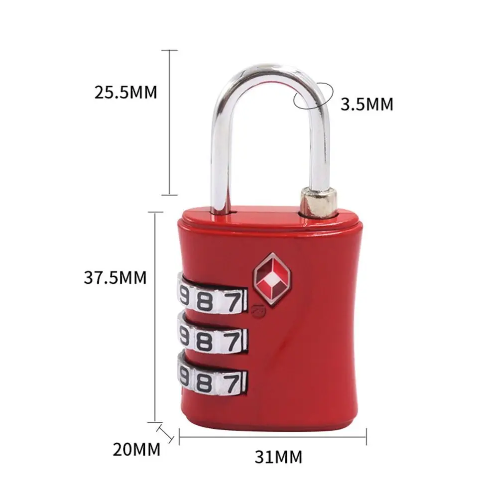 Portable Travel Security Tool Safely 3 Digit Combination Lock Bag Padlock TSA Customs Code Lock Luggage Password Lock images - 6