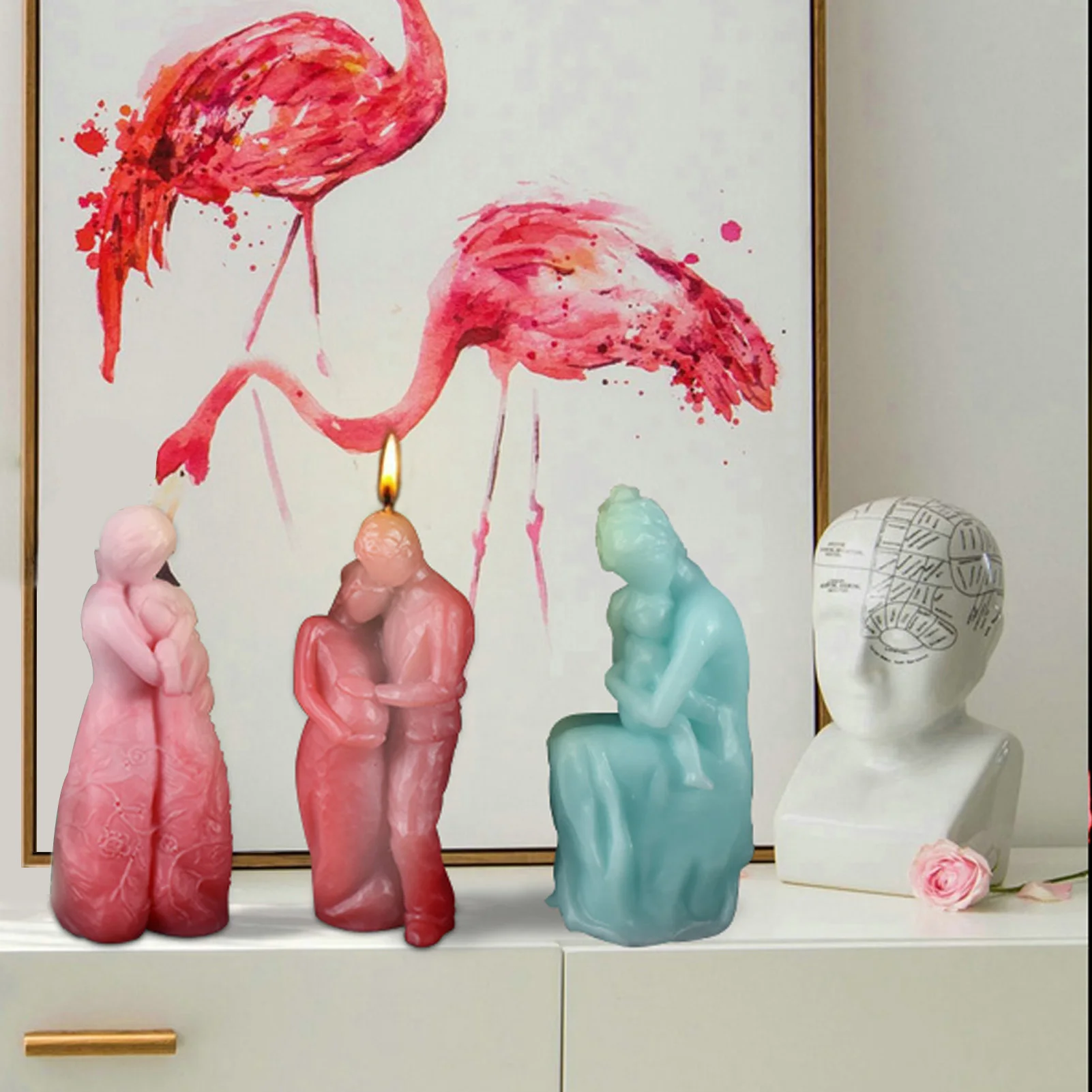 

Nordic Style 3D Human Body Candle Mold Abstract DIY Crystal Epoxy Resin Making Mold For Pendants Crafts Home Craft Decoration