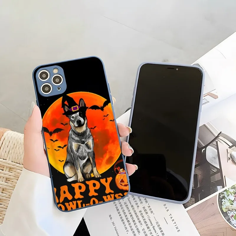 Забавный Австралийский чехол для телефона с рисунком крупного рогатого скота на Хэллоуин для IPhone 14 12 13 11 Pro Max Mini X XR XS Max 7 8 Plus карамельных цветов