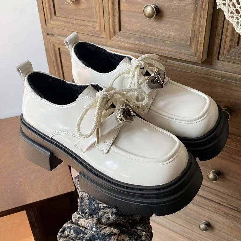 

Flats Platform Loafers Women Shoes Spring Lace Up Marie Janes Shoes 2024 Designer Lolita Oxford Women Shoes New Mujer Zapatos