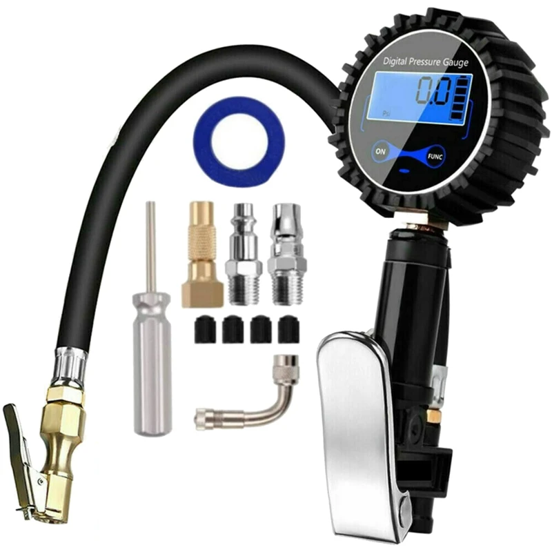 

Digital Tire Inflator Pressure Gauge Air Compressor Pump LCD Display LED Backlight Vehicle Tester Monitoring Manometro