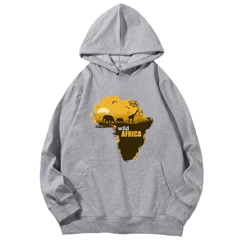 Africa wild map African map fashion Harajuku graphic Hooded Shirt Oversized Men's sportswear streetwear hoodie Men's clothing